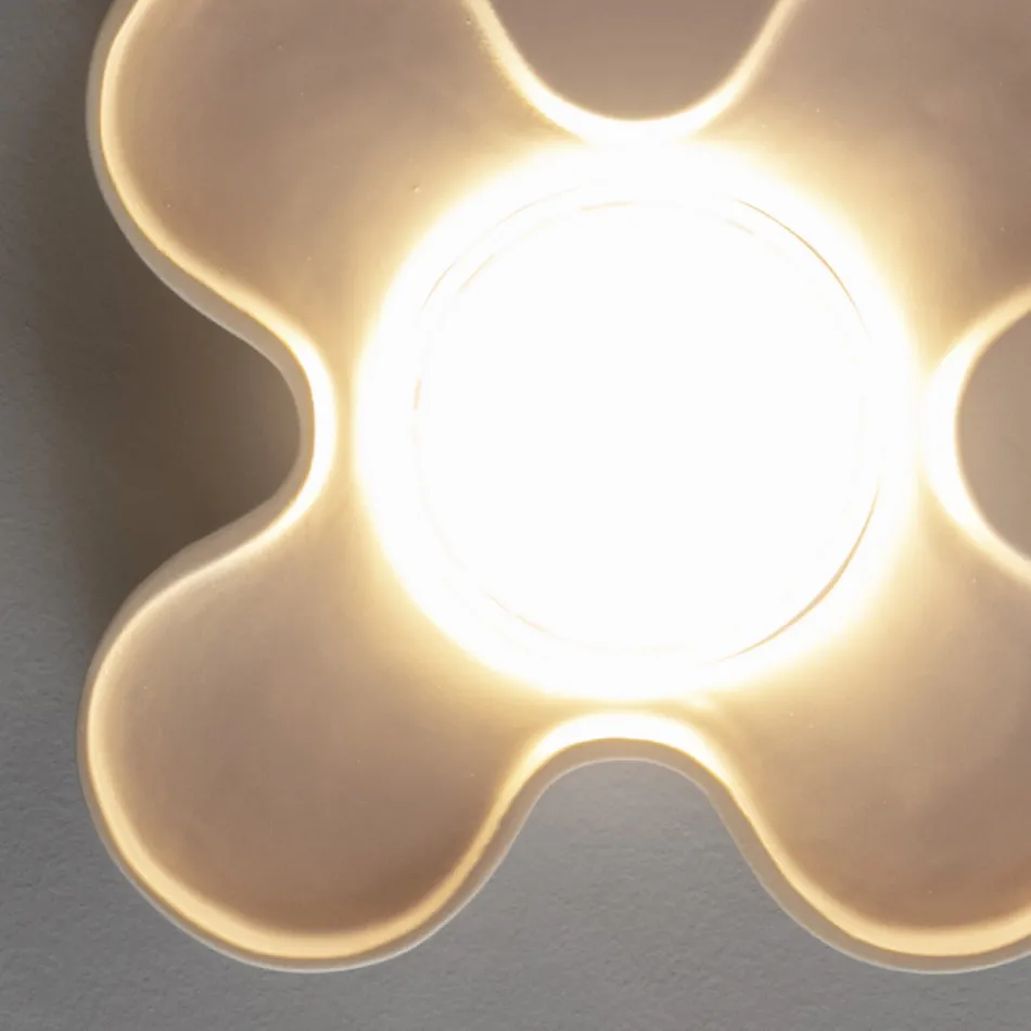 Colored Ceramic Ceiling Lamp Handmade in Italy - Toscot Clover Viadurini