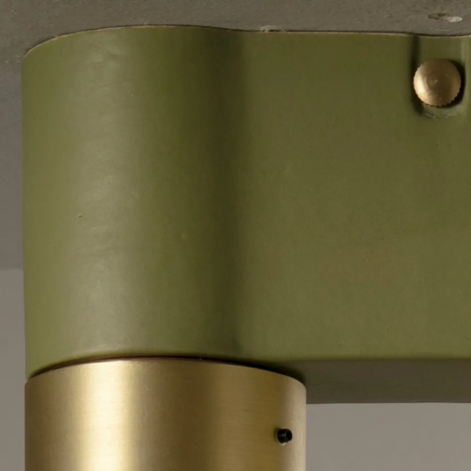 Ceiling Lamp in Ceramic and Brushed Brass Handmade in Italy - Toscot Match Viadurini