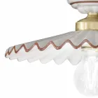 Pleated Glossy Ceramic Ceiling Lamp and Hand Painted Edge - Laquila Viadurini