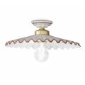 Pleated Glossy Ceramic Ceiling Lamp and Hand Painted Edge - Laquila