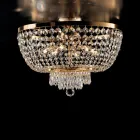 Iron and Gold Ceiling Light with Rhinestones Made in Italy for Interior Decorating - Austria Viadurini