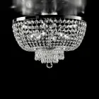 Iron and Gold Ceiling Light with Rhinestones Made in Italy for Interior Decorating - Austria Viadurini