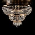 Golden Iron Ceiling Light with Rhinestones Made in Italy - Austria