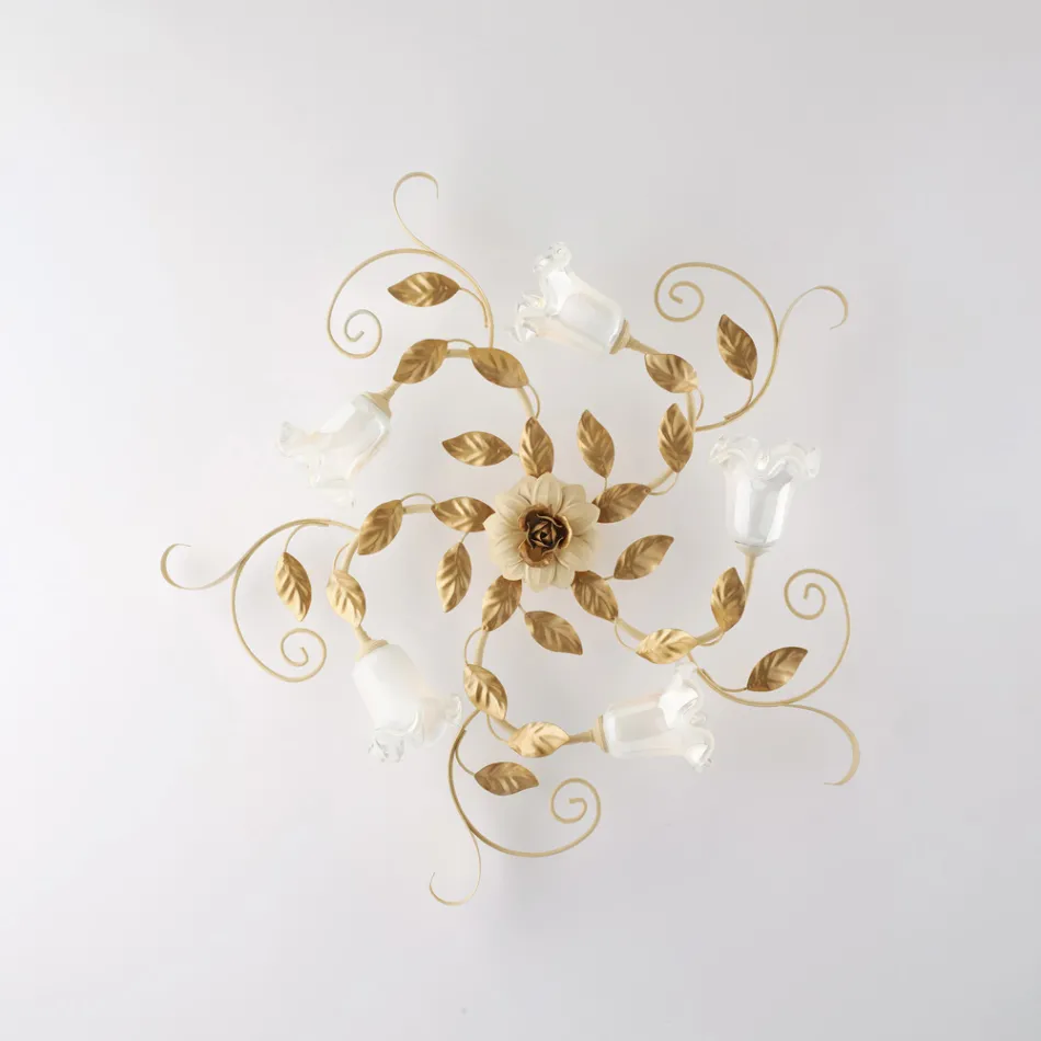 Ivory Lacquered Iron Ceiling Light Made in Italy for Interior Decor - Marrakech Viadurini