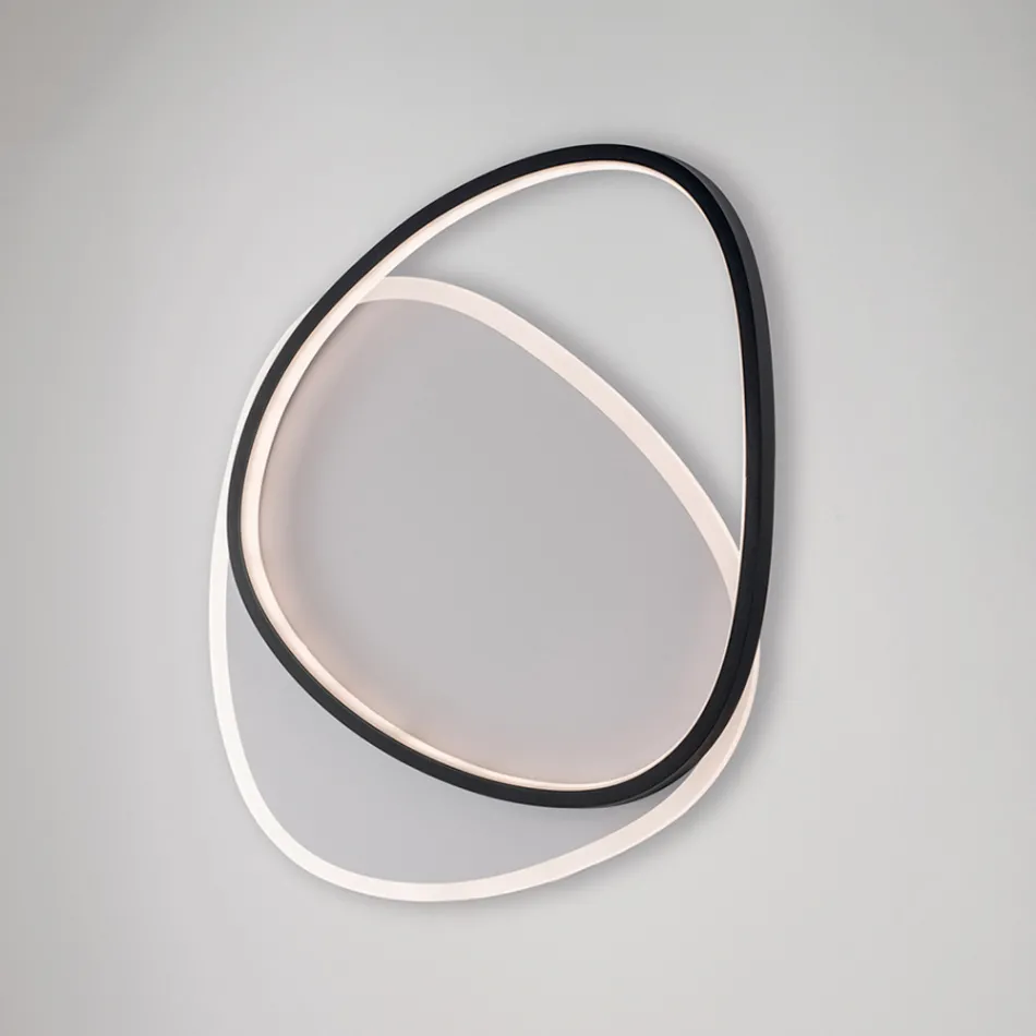 Ophiuchus Black and White LED Metal Ceiling Light for Interior Lighting Viadurini