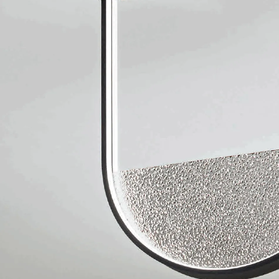 Ceiling Lamp in Painted Metal and Removable Insert in Granulated Glass - Catalpa Viadurini