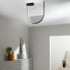 Ceiling Lamp in Painted Metal and Removable Insert in Granulated Glass - Catalpa Viadurini