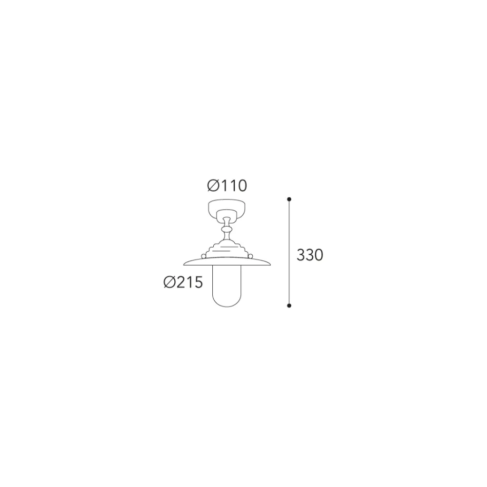 Vintage Brass Outdoor Ceiling Light, Clear Glass IP44 - Elfico Viadurini