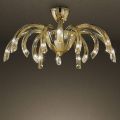 Venetian Glass and Metal Ceiling Lamp Handmade in Italy - Jason