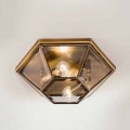 Vintage Burnished Brass and Glass Ceiling Lamp 2 Sizes - Hardcover by Il Fanale