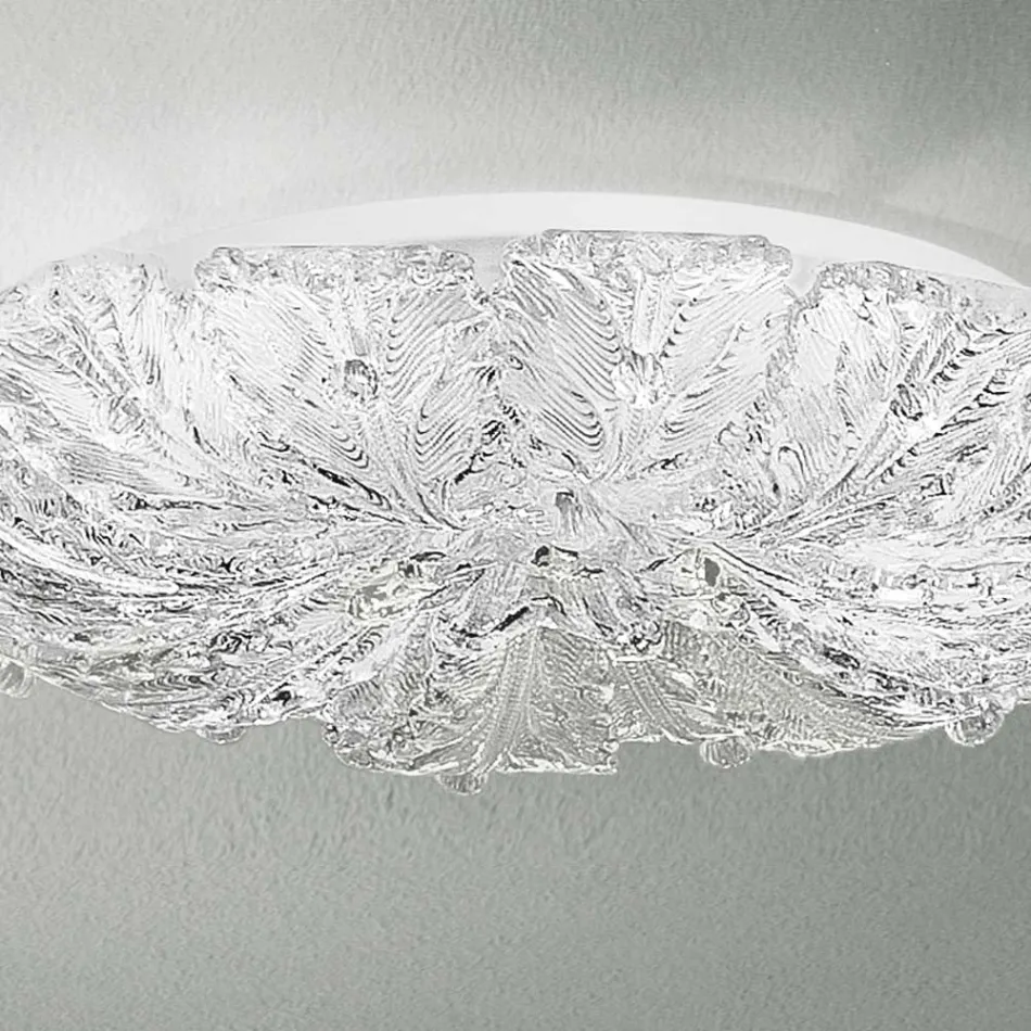 Ceiling lamp in Venetian Glass and White Metal Made in Italy - Artemide Viadurini