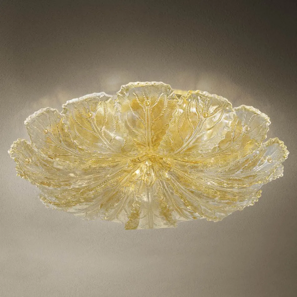 Ceiling lamp in Venetian Glass and White Metal Made in Italy - Artemide Viadurini