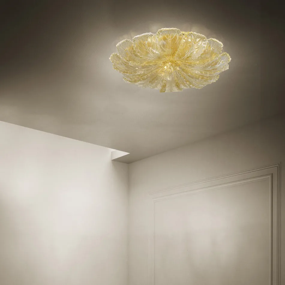 Ceiling lamp in Venetian Glass and White Metal Made in Italy - Artemide Viadurini