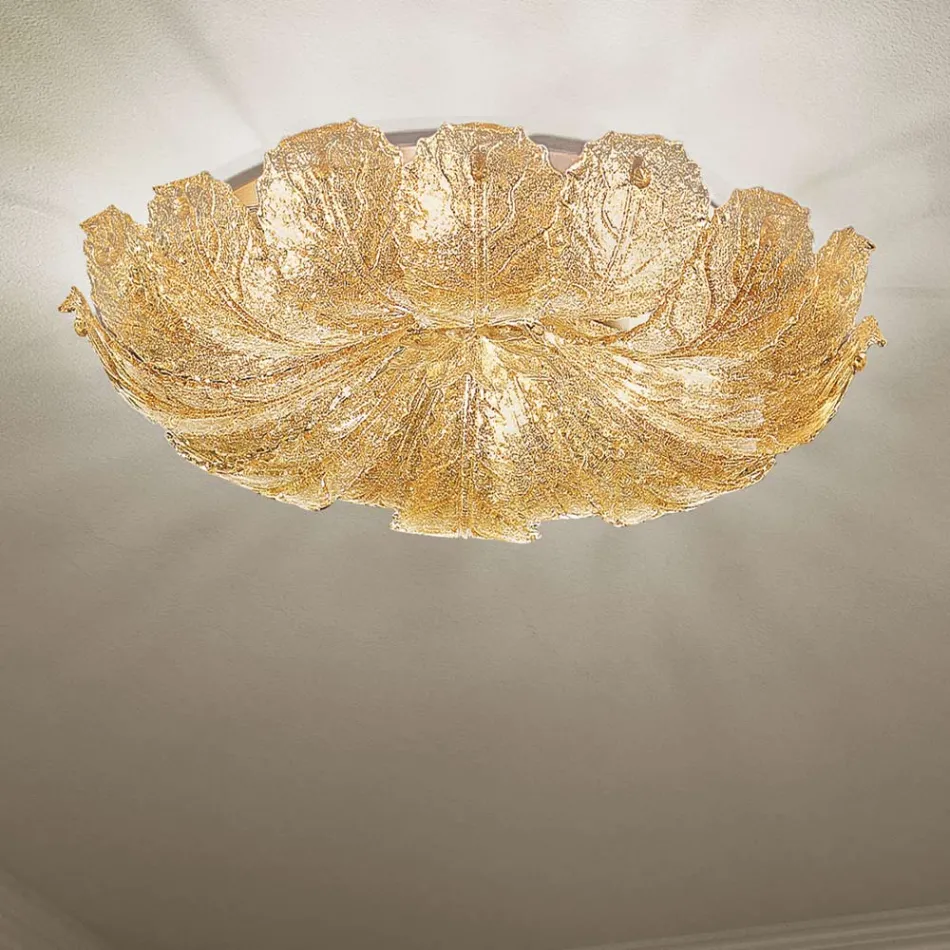 Ceiling lamp in Venetian Glass and White Metal Made in Italy - Artemide Viadurini