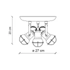 Industrial ceiling light 3 spotlights in iron and handcrafted ceramic - loft Viadurini