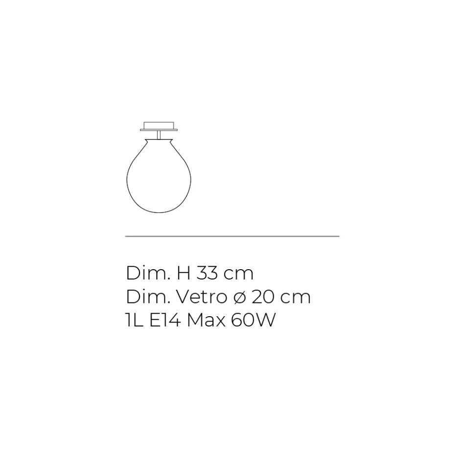 Small Ceiling Light in Various Venetian Glass Finishes Made in Italy - Iride Viadurini