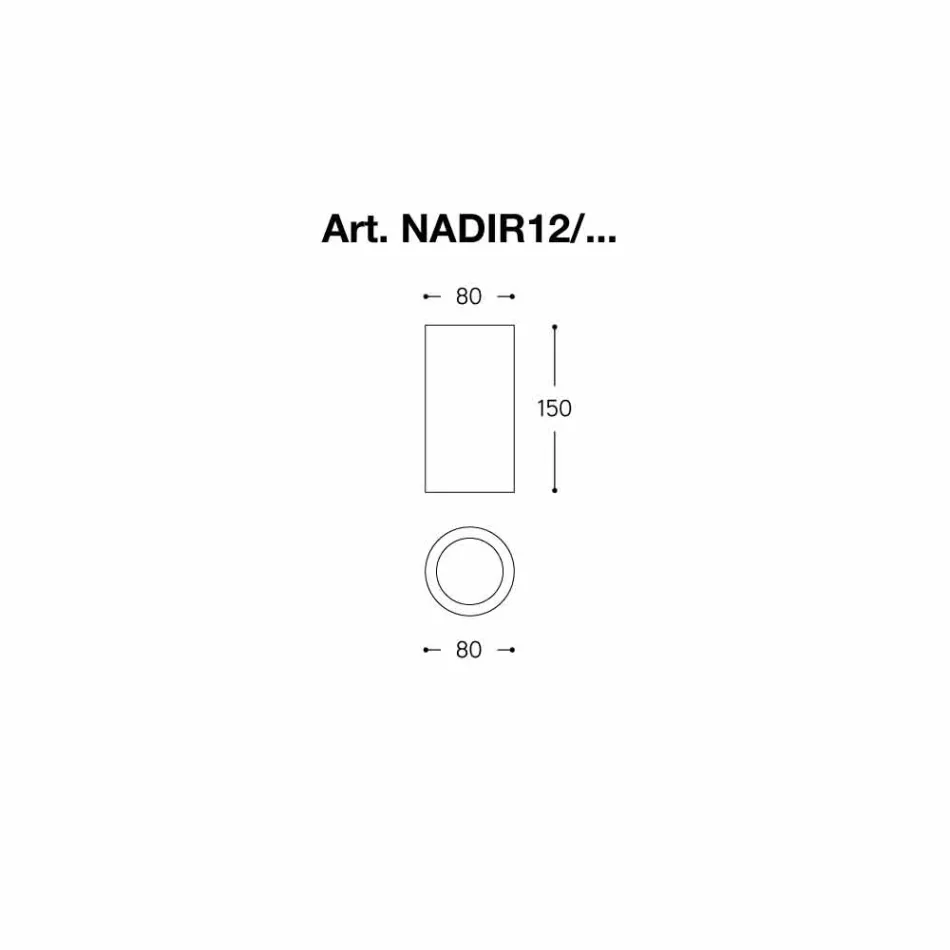 Round ceiling cement or plaster Nadir 12 Aldo Bernardi Viadurini