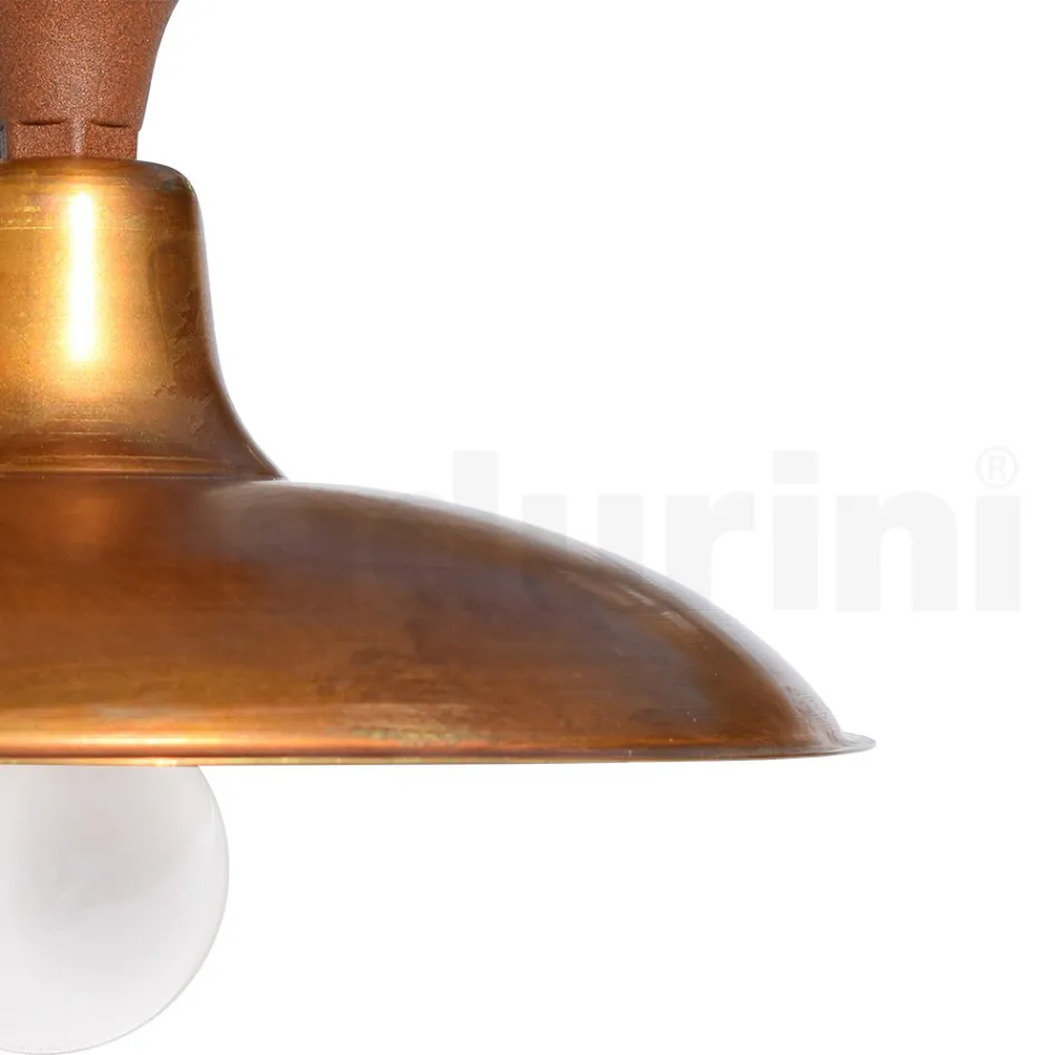 Vintage Outdoor Ceiling Lamp in Aluminum and Brass Made in Italy - Adela Viadurini