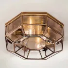 Vintage Ceiling Lamp in Burnished Brass and Glass 2 Sizes - Bound by Il Fanale Viadurini