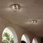 Vintage Ceiling Lamp in Burnished Brass and Glass 2 Sizes - Bound by Il Fanale Viadurini