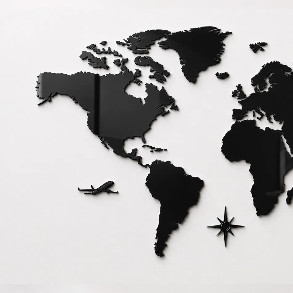Artemia - 3-Color Plexiglass Wall Map Made in Italy Viadurini