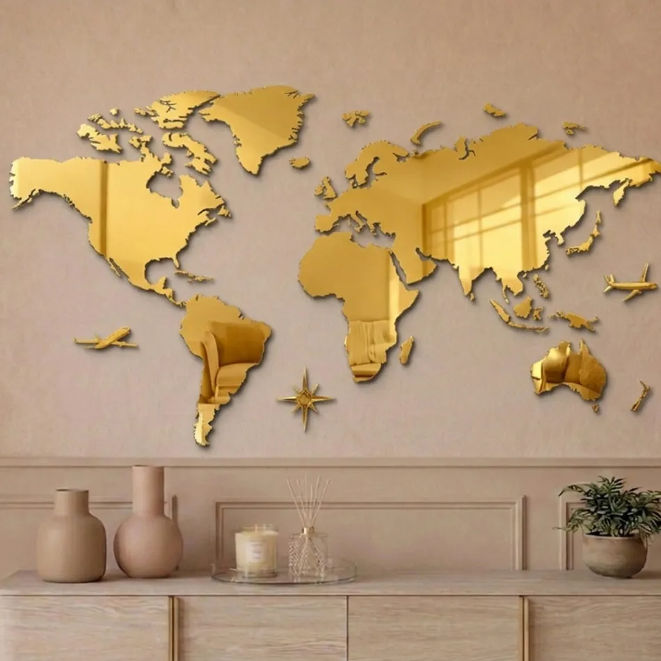 Artemia - 3-Color Plexiglass Wall Map Made in Italy Viadurini