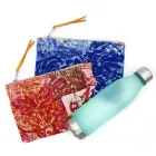 Artistic Hand Printed Clutch Bag, Unique Piece in Cotton, 2 Pieces - Viadurini by Marchi Viadurini