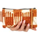 Artistic Hand Printed Clutch Bag, Unique Piece in Cotton, 2 Pieces - Viadurini by Marchi Viadurini
