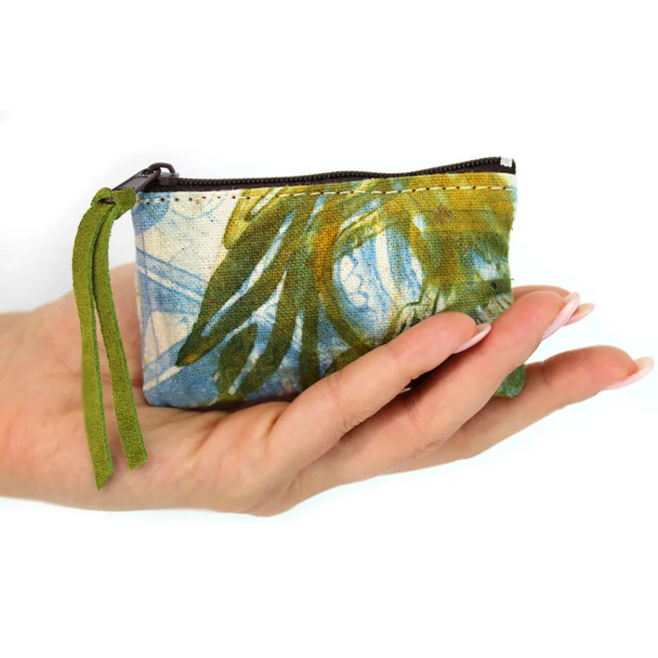 Artistic Hand Printed Clutch Bag, Unique Piece in Cotton, 2 Pieces - Viadurini by Marchi Viadurini