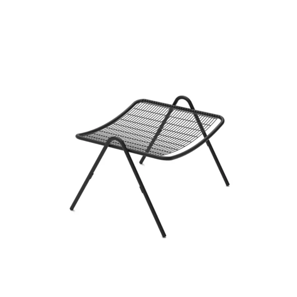 Garden Footstool with Galvanized Steel Structure Made in Italy - Elvia Viadurini