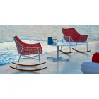 Varaschin Summer Set garden rocking armchair in steel and wood Viadurini