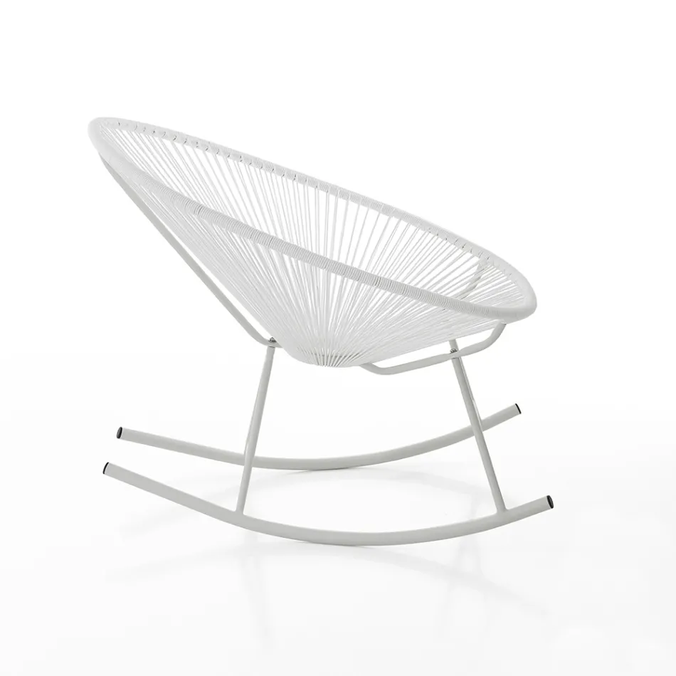 Indoor and Outdoor Rocking Armchair in Metal - Elio Viadurini