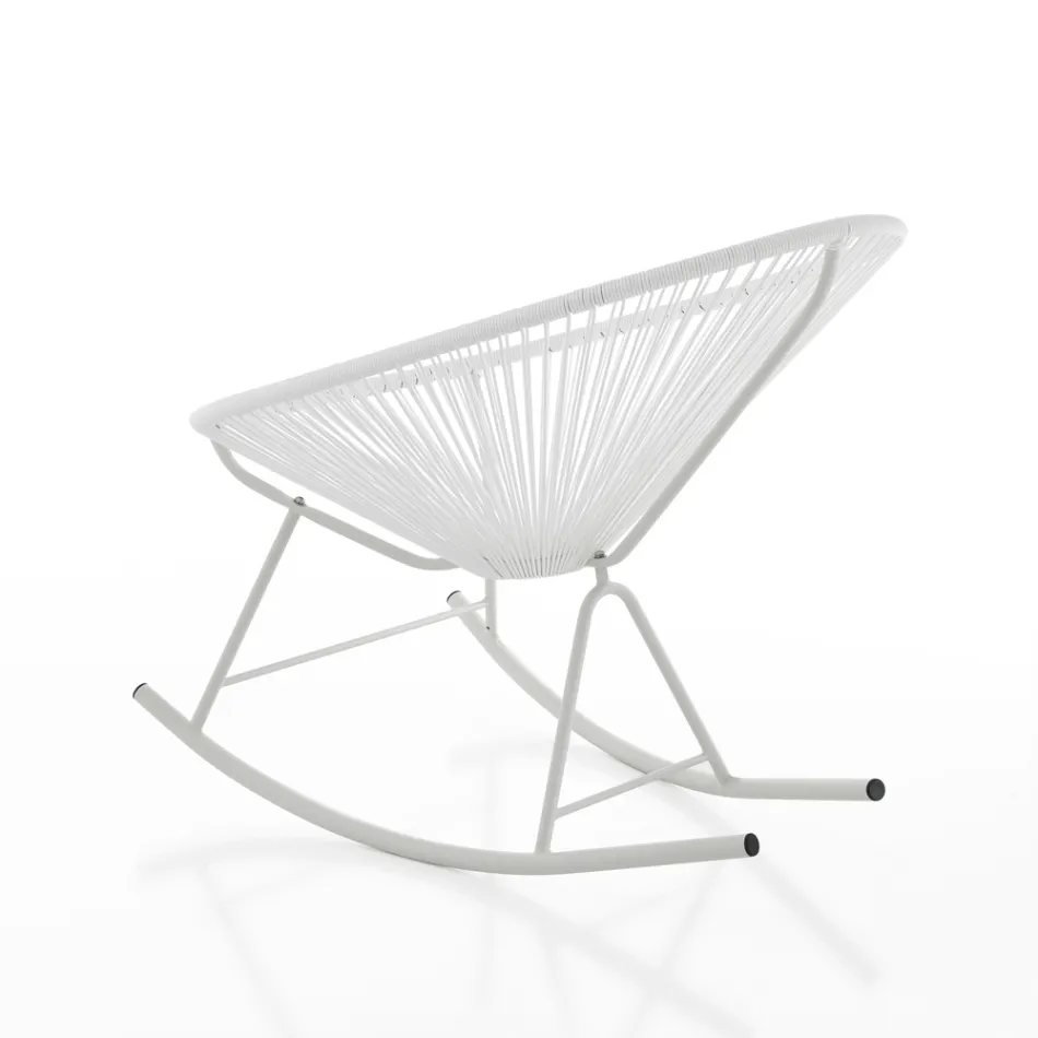 Indoor and Outdoor Rocking Armchair in Metal - Elio Viadurini