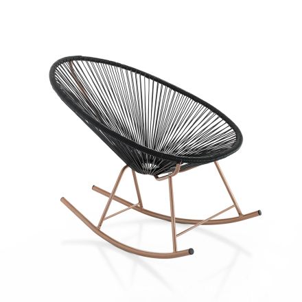 Indoor and Outdoor Rocking Armchair in Metal - Elio Viadurini