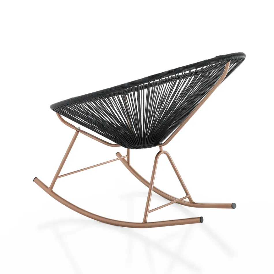 Indoor and Outdoor Rocking Armchair in Metal - Elio Viadurini
