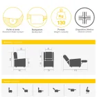 Lift Armchair with Lift, Relax and Bed Functions Made in Italy - Talita Viadurini