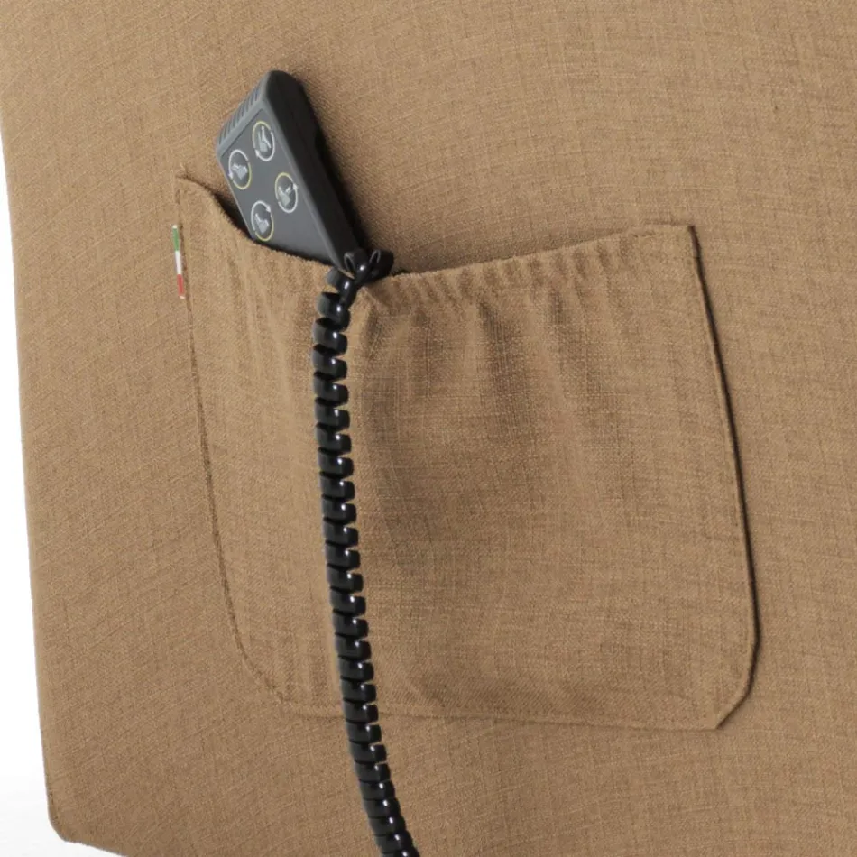 Lift Armchair with Extra Large Seat in Made in Italy Fabric - Margaret Viadurini