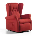 Fabric Lift Armchair with Lift, Relax and Bed Functions - Romina Viadurini