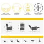 Fabric Lift Armchair with Lift, Relax and Bed Functions - Romina Viadurini