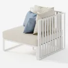 Right Corner Outdoor Armchair in Aluminum and Straps Made in Italy - Juliediv Viadurini