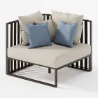 Right Corner Outdoor Armchair in Aluminum and Straps Made in Italy - Juliediv Viadurini