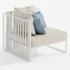 Left Corner Outdoor Armchair in Aluminum and Straps Made in Italy - Juliediv Viadurini