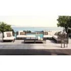 Left Corner Outdoor Armchair in Aluminum and Straps Made in Italy - Juliediv Viadurini