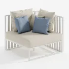 Left Corner Outdoor Armchair in Aluminum and Straps Made in Italy - Juliediv Viadurini