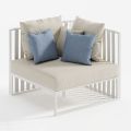 Left Corner Outdoor Armchair in Aluminum and Straps Made in Italy - Juliediv