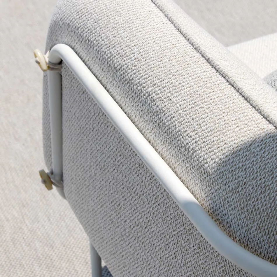 Low Outdoor Armchair with Padded Seat Made in Italy - Planter Viadurini