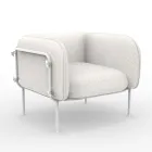 Low Outdoor Armchair with Padded Seat Made in Italy - Planter Viadurini