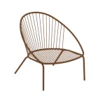 Low Stackable Garden Armchair in Steel Made in Italy - Sansa Viadurini