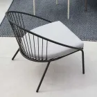 Low Stackable Garden Armchair in Steel Made in Italy - Sansa Viadurini