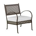 Low Garden Armchair in Galvanized Steel with Armrests Made in Italy - Selvaggia